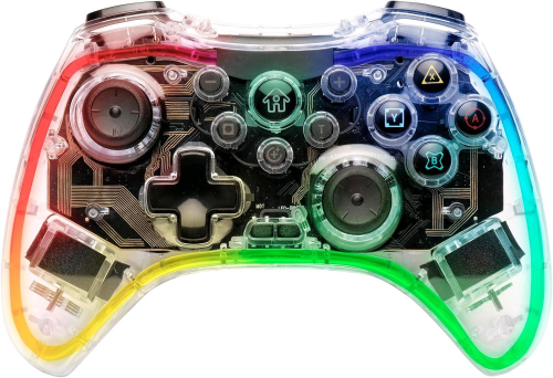 SKULL FACTORY NINTENDO SWITCH CONTROLLER WIRELESS RGB VIBRAZIONE DOPPIO MOTORE, TURBO, SENSORE 6 ASSI COMPATIBILE CON PC ANDROID IOS